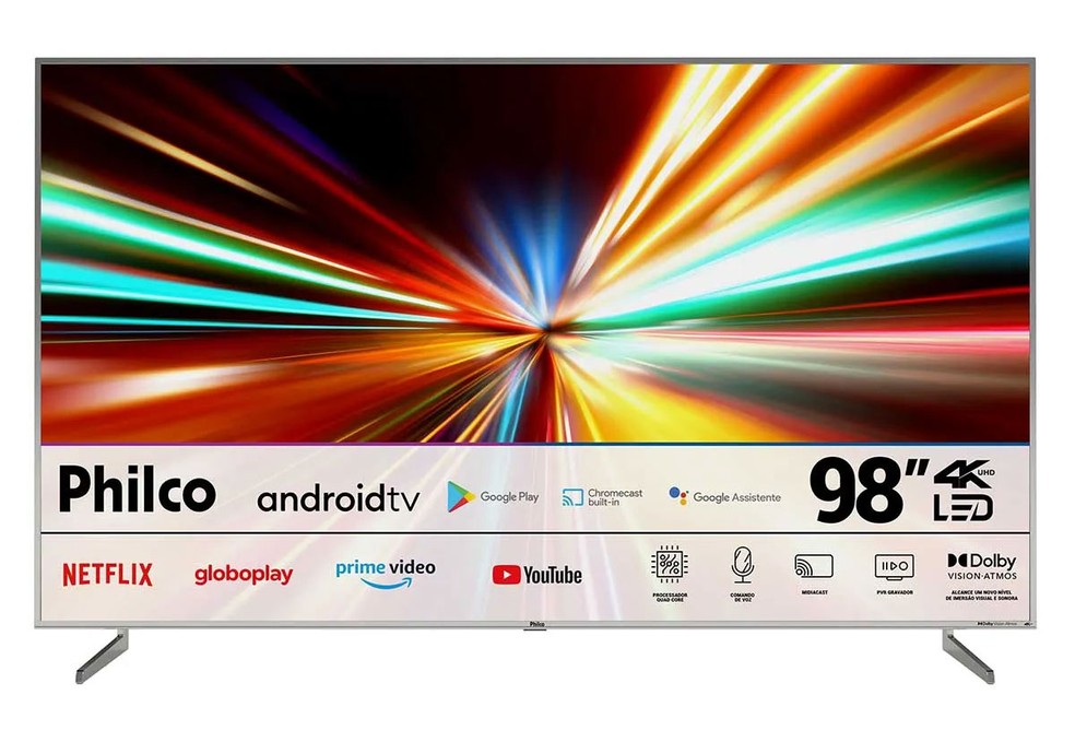 Smart TV Philco PTV98F8TAGCM é um dos maiores modelos disponíveis no mercado brasileiro — Foto: Divulgação/Philco