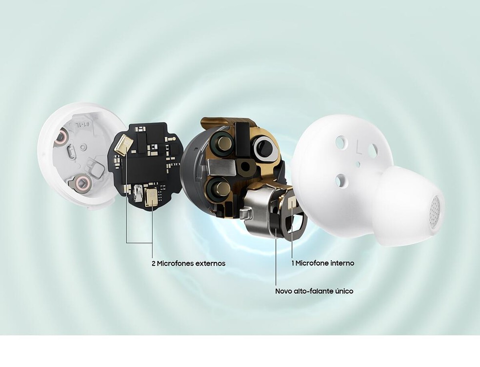 Galaxy Buds FE tem cancelamento ativo de ruído — Foto: Divulgação/Samsung